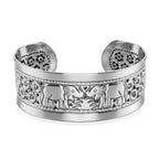 Close Out Deal - Sterling Silver Elephant Cuff Bangle (Size -7), Silver Wt. 27.30 Gms