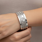 Close Out Deal - Sterling Silver Elephant Cuff Bangle (Size -7), Silver Wt. 27.30 Gms
