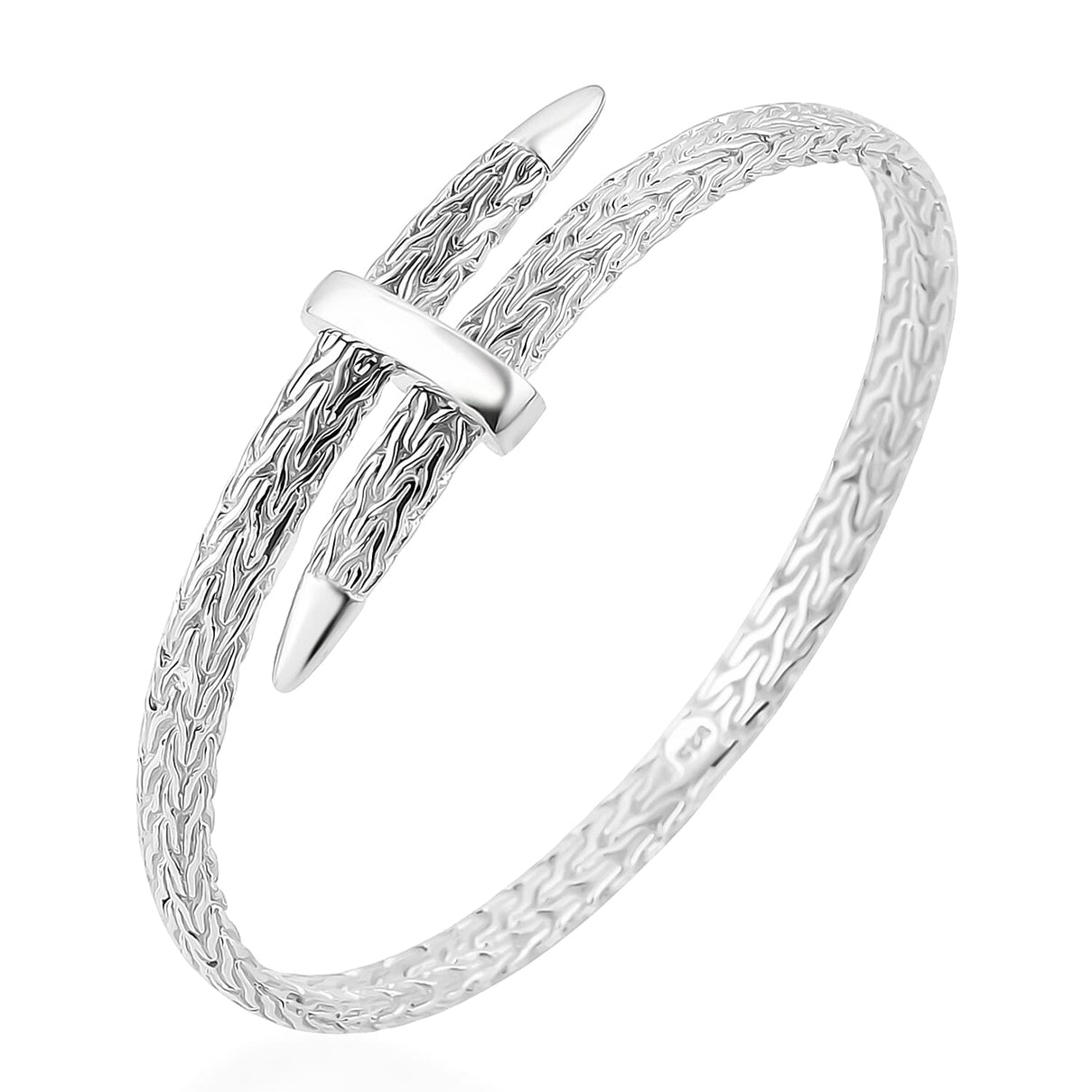 Royal Bali Collection Handmade Sterling Silver Yudapati Bangle (Size- 7.5) 8055818 3