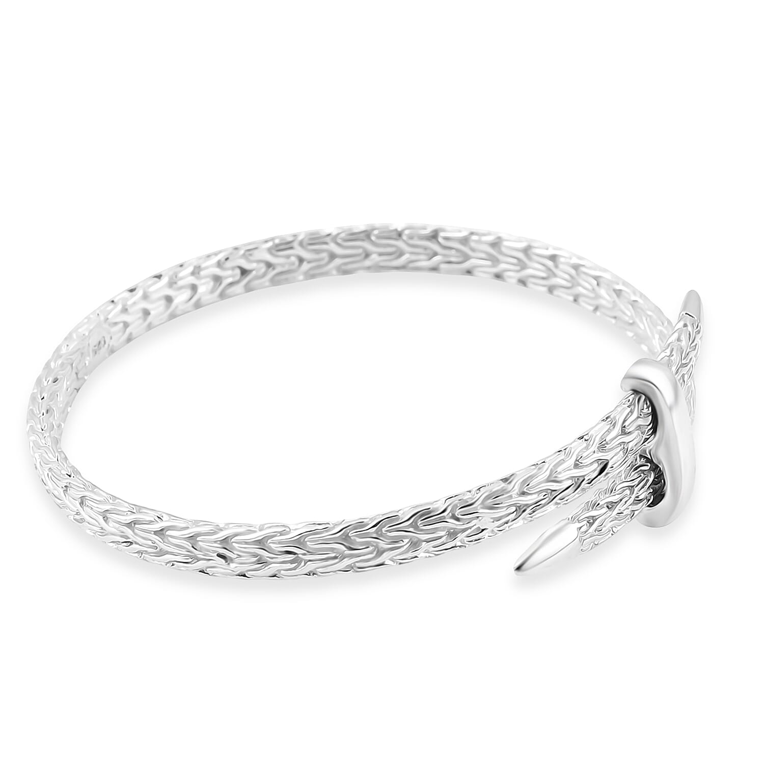 Royal Bali Collection Handmade Sterling Silver Yudapati Bangle (Size- 7.5) 8055818 5