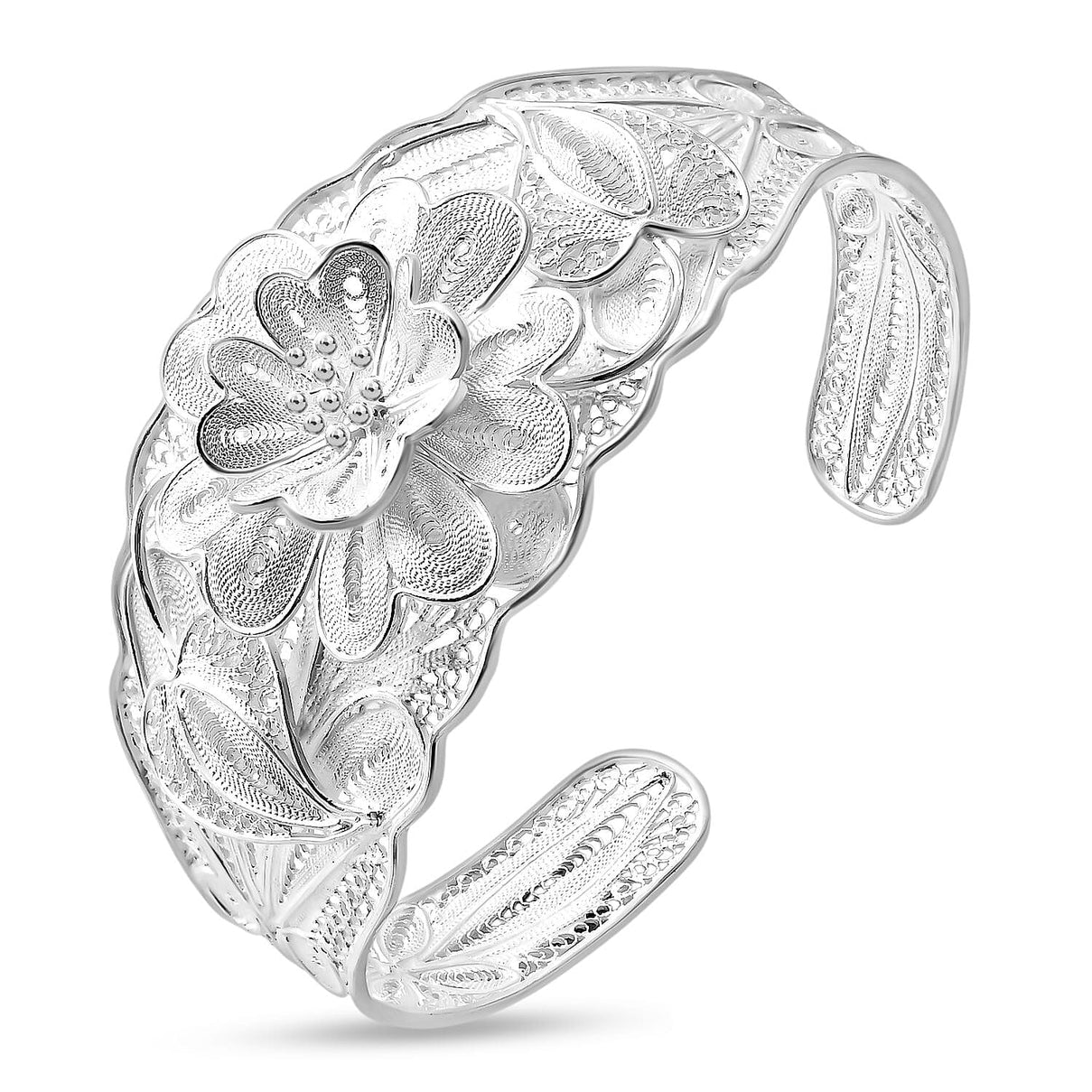 Royal Bali Collection Sterling Silver Cuff Bangle (Size - 8), Silver Wt. 29.83 Gms 8380884 4