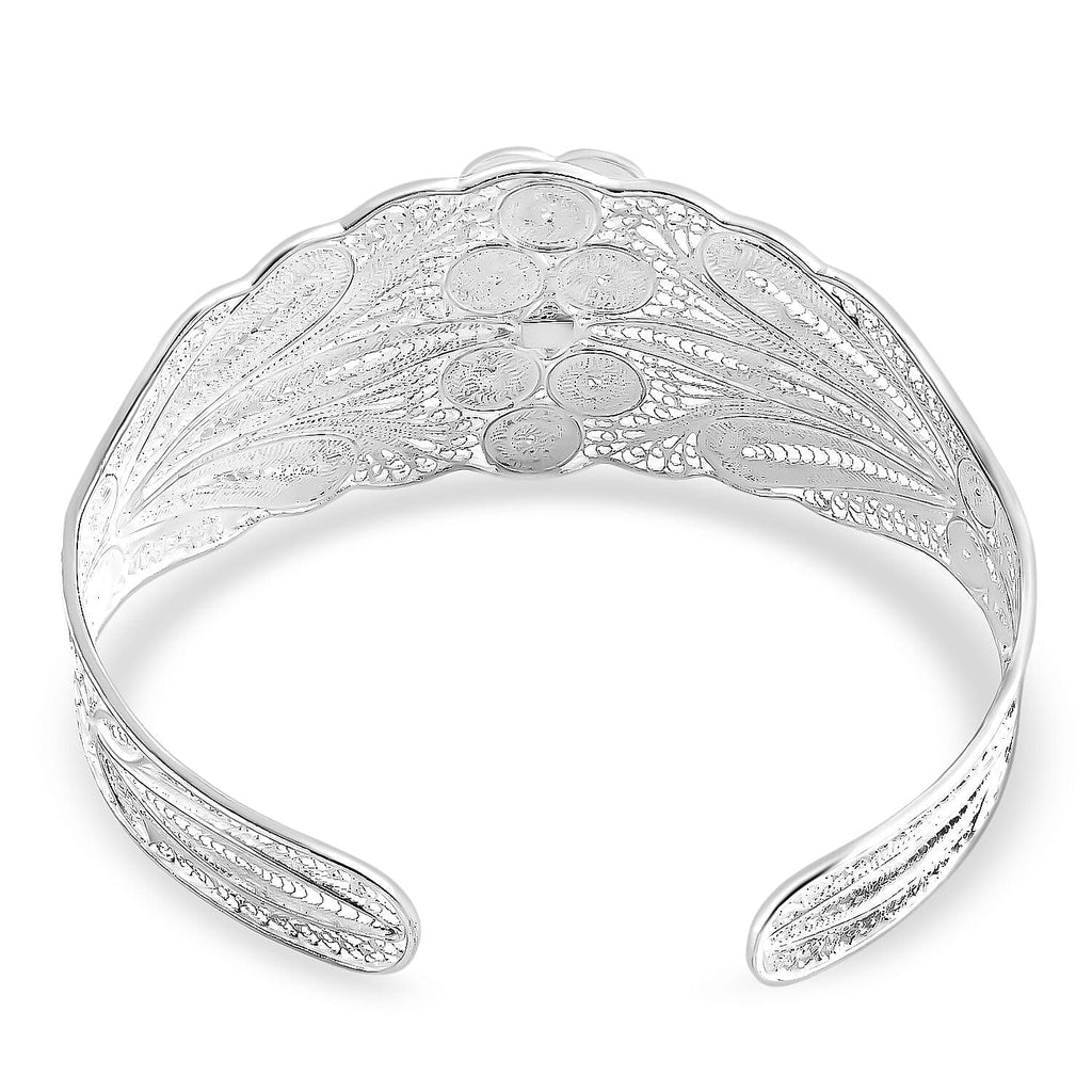 Royal Bali Collection Sterling Silver Cuff Bangle (Size - 8), Silver Wt. 29.83 Gms
