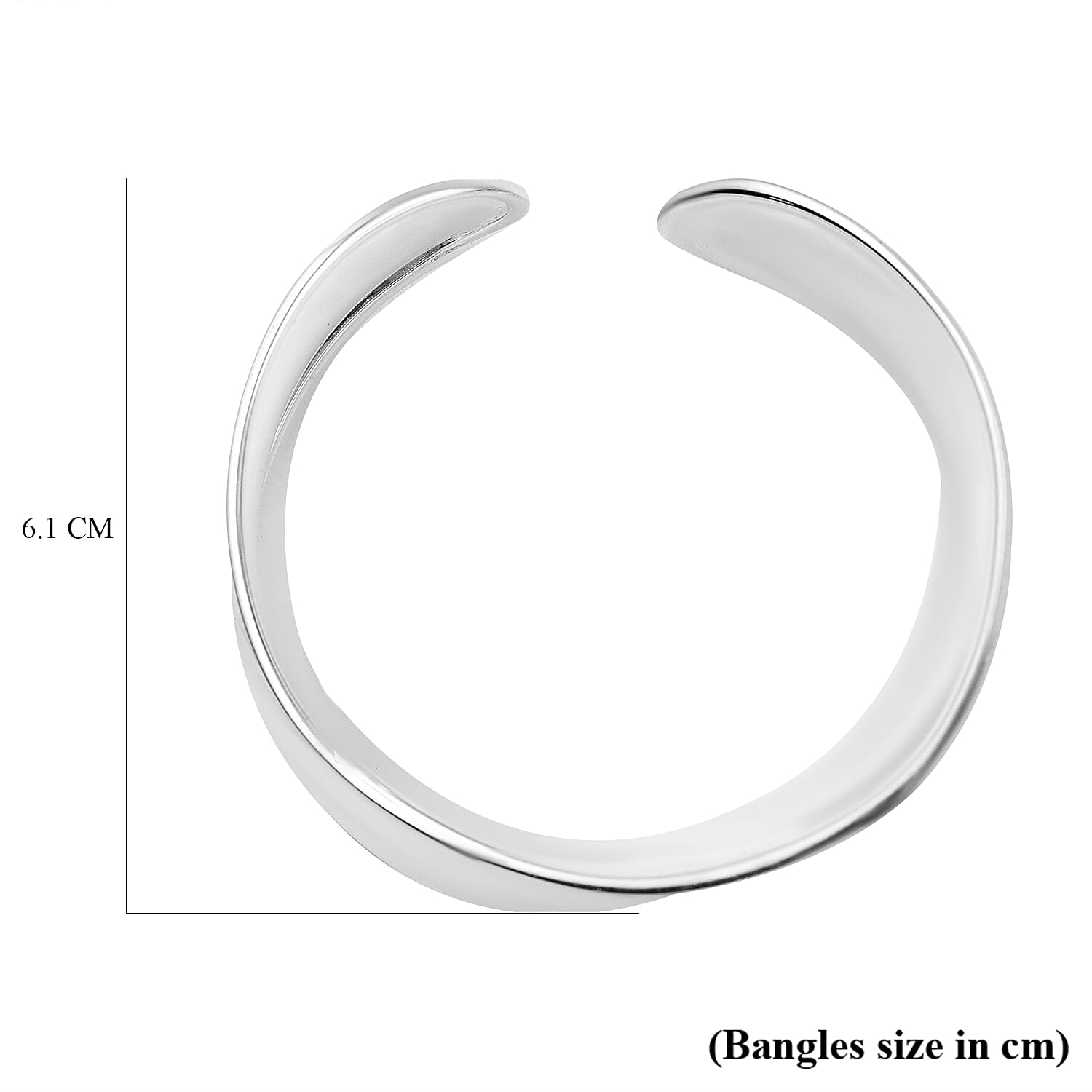 Sterling Silver Polished Wave Bangle (Size - 6-7) 7312550 4