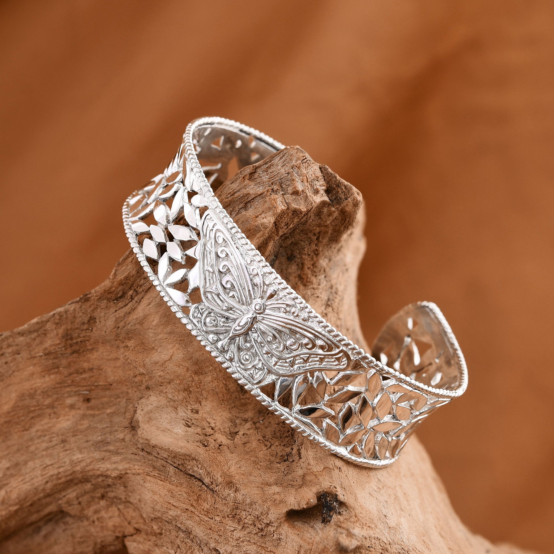 Sterling Silver Cuff Bangle (Size 7), Silver Wt. 27.70 Gms 7656122 2