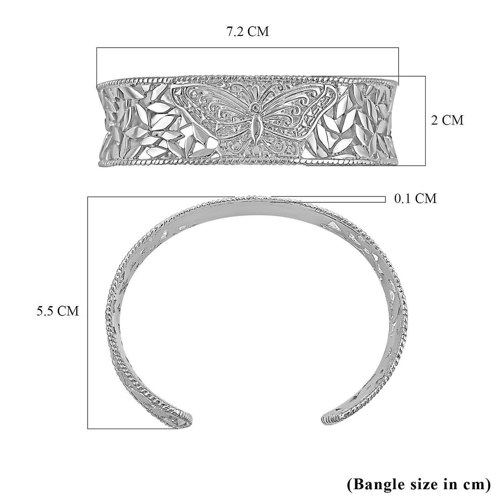 Sterling Silver Cuff Bangle (Size 7), Silver Wt. 27.70 Gms