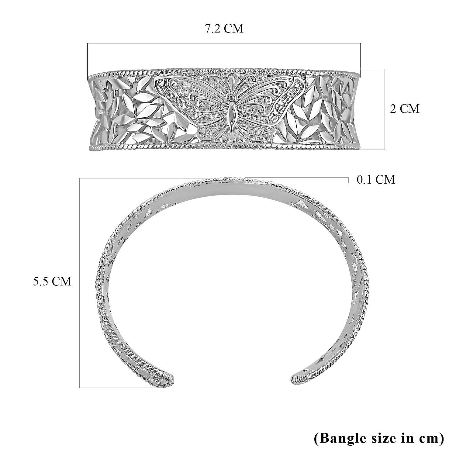 Sterling Silver Cuff Bangle (Size 7), Silver Wt. 27.70 Gms 7656122 6