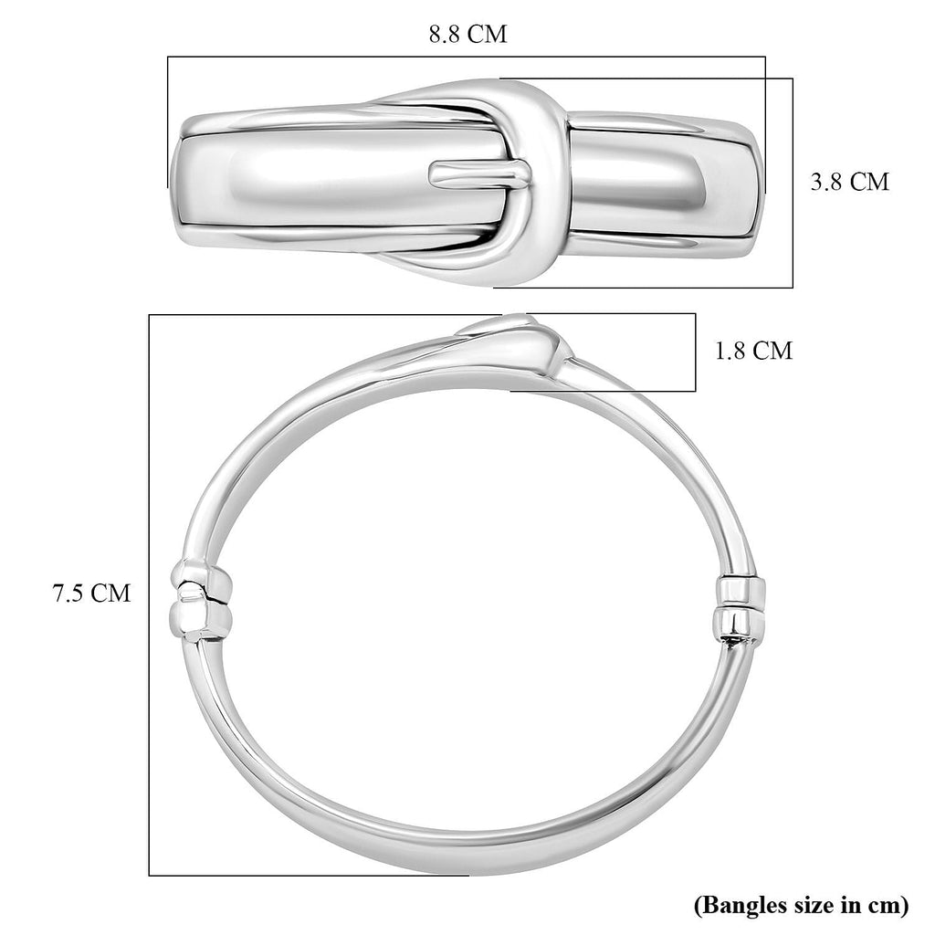 Sterling Silver Belt Buckle Bangle (Size - 7.5), Silver Wt. 33.50 Gms
