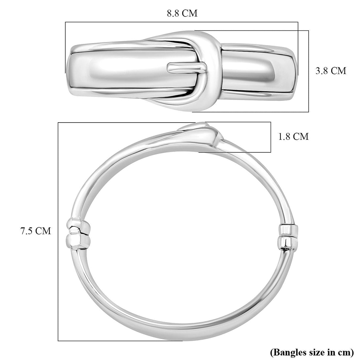 Sterling Silver Belt Buckle Bangle (Size - 7.5), Silver Wt. 33.50 Gms 7801382 5