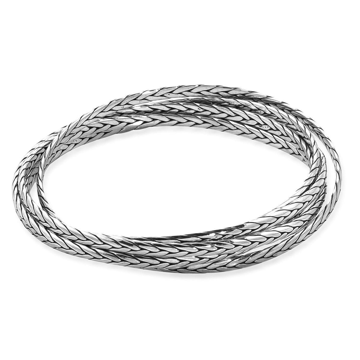 Royal Bali Collection- Limited Edition- Designer Multi Strand Weave Bangle in Sterling Silver 7812124 0