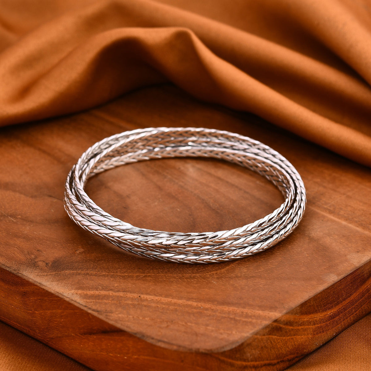 Royal Bali Collection- Limited Edition- Designer Multi Strand Weave Bangle in Sterling Silver 7812124 2
