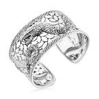 Royal Bali Handmade Naga Wide Cuff Bangle (Size 7.5), Silver Wt. 64.00 Gms