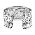 Royal Bali Handmade Naga Wide Cuff Bangle (Size 7.5), Silver Wt. 64.00 Gms