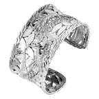 Royal Bali Collection - Dragon Cuff Bangle (Size - 7.25) in Sterling Silver, Silver Wt. 68.77 Gms.