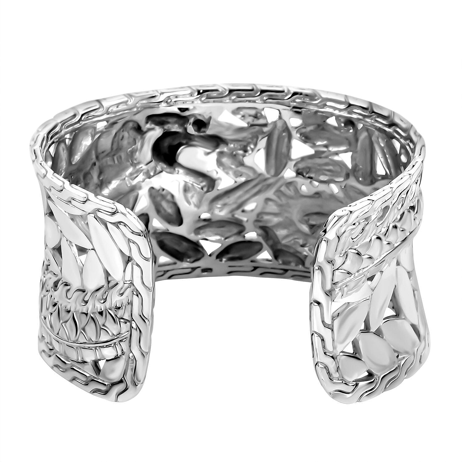 Royal Bali Sterling Silver Dragon Cuff Bangle (Size - 7.00), Silver Wt. 70.00 Gms 7238974 7
