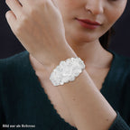 Royal Bali Collection Close Out- Sterling Silver Floral Cuff Bangle (Size - 7.5), Silver Wt. 27.00 Gms