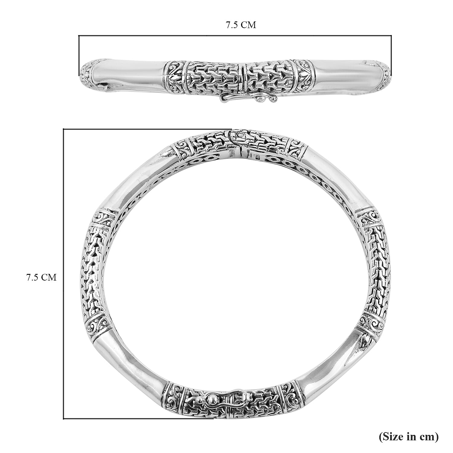 Sterling Silver Bangle (Size 7.5), Silver Wt 25.40 Gms 7132409 5