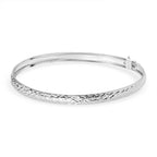 JCK Vegas Closeout Deal - Sterling Silver Diamond Cut Bangle (Size -7.0)