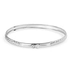 JCK Vegas Closeout Deal - Sterling Silver Diamond Cut Bangle (Size -7.0)