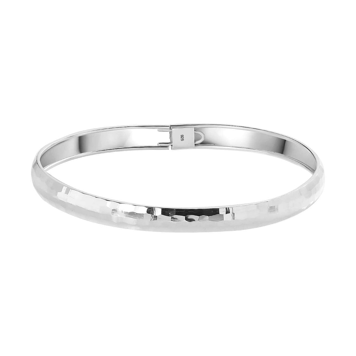 Hatton Garden Closeout Deal - Sterling Silver Diamond Cut Bangle 7831158 0