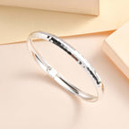 Hatton Garden Closeout Deal - Sterling Silver Diamond Cut Bangle