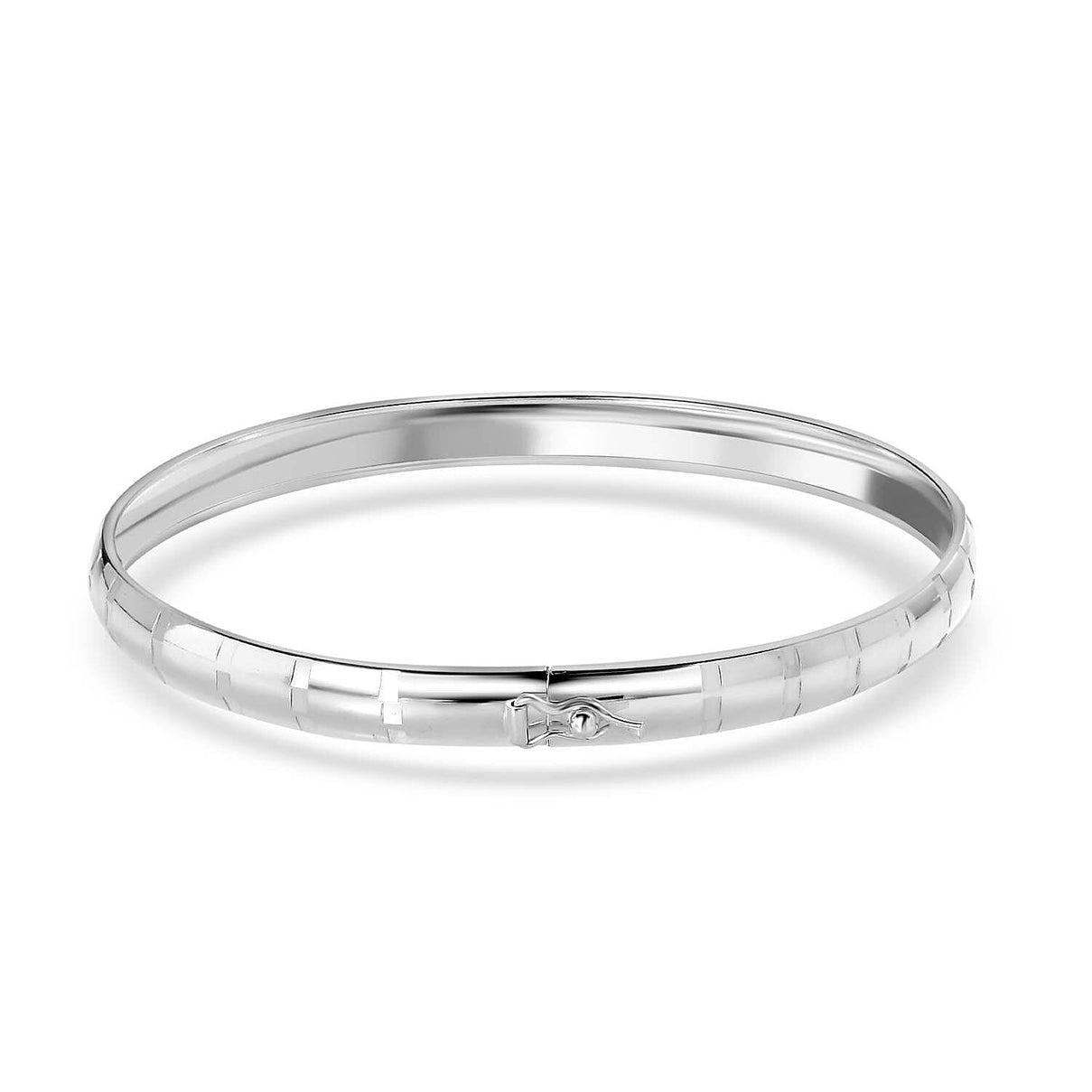 JCK Vegas Closeout - Diamond Cut Sterling Silver Bangle (Size 7.5) 7831159 5