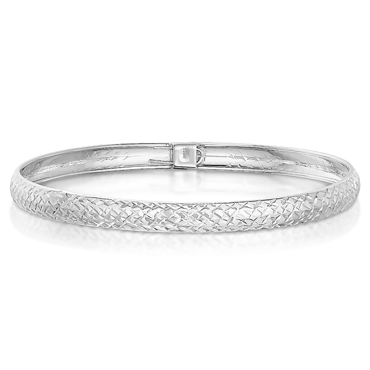 NY Close Out - Sterling Silver Diamond Cut  Bangle (Size -8) V32516096 0