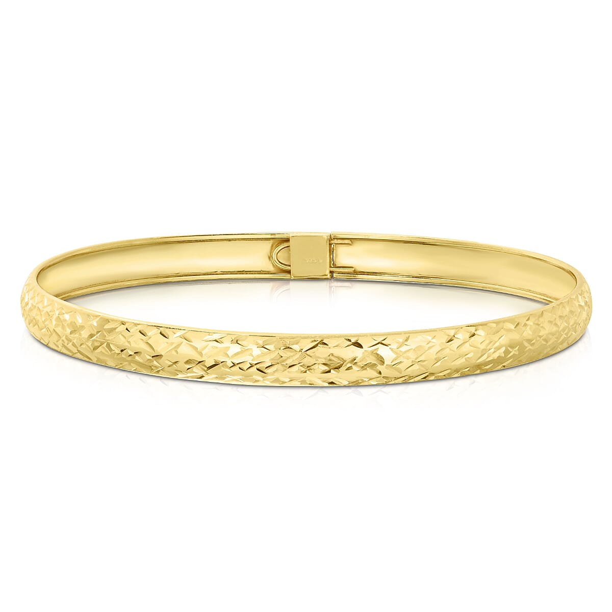 NY Close Out- Yellow Gold Plated Sterling Silver Diamond Cut Bangle (Size - 8) 8413954 0