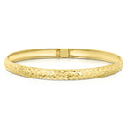 NY Close Out- Yellow Gold Plated Sterling Silver Diamond Cut Bangle (Size - 8)