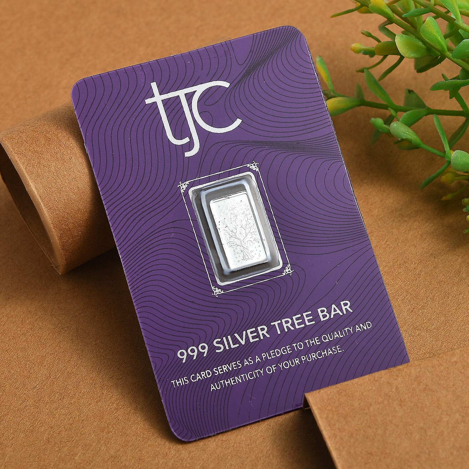 One Time Deal - Pure 999 Silver Tree Of Life Bar 8058612 2