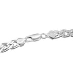 Sterling Silver Bevelled Double Curb Necklace (Size - 24), Silver Wt. 57 Gms