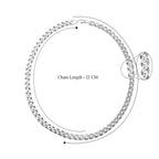 Sterling Silver Bevelled Double Curb Necklace (Size - 24), Silver Wt. 57 Gms