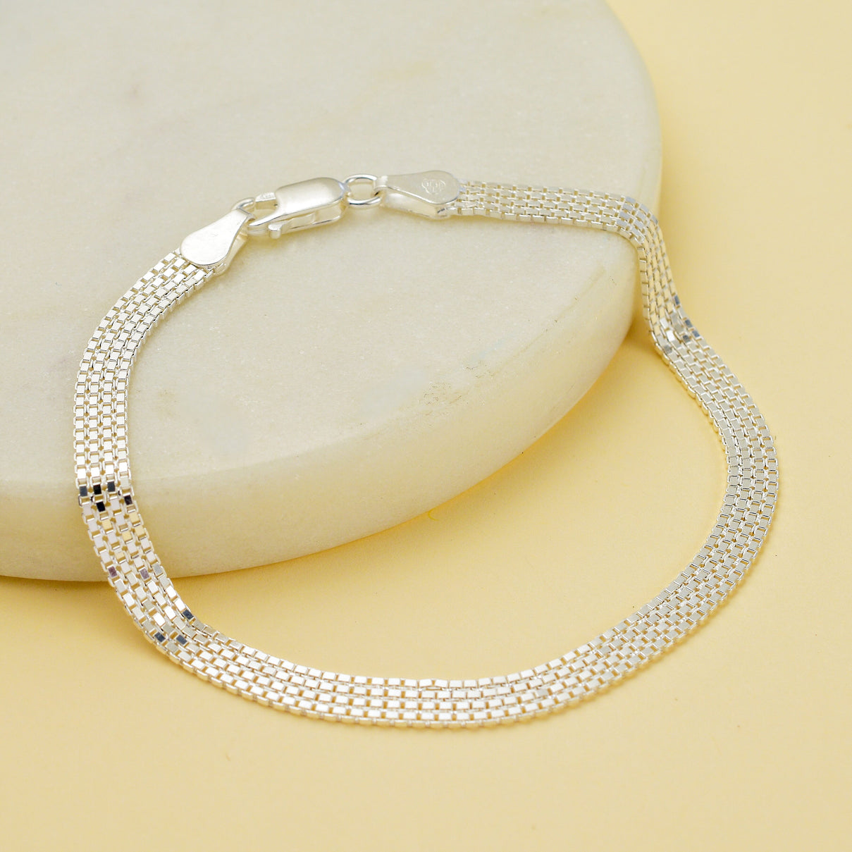 Mega Close Out Deal- Sterling Silver Box Bracelet (Size - 7.5) 7720942 1