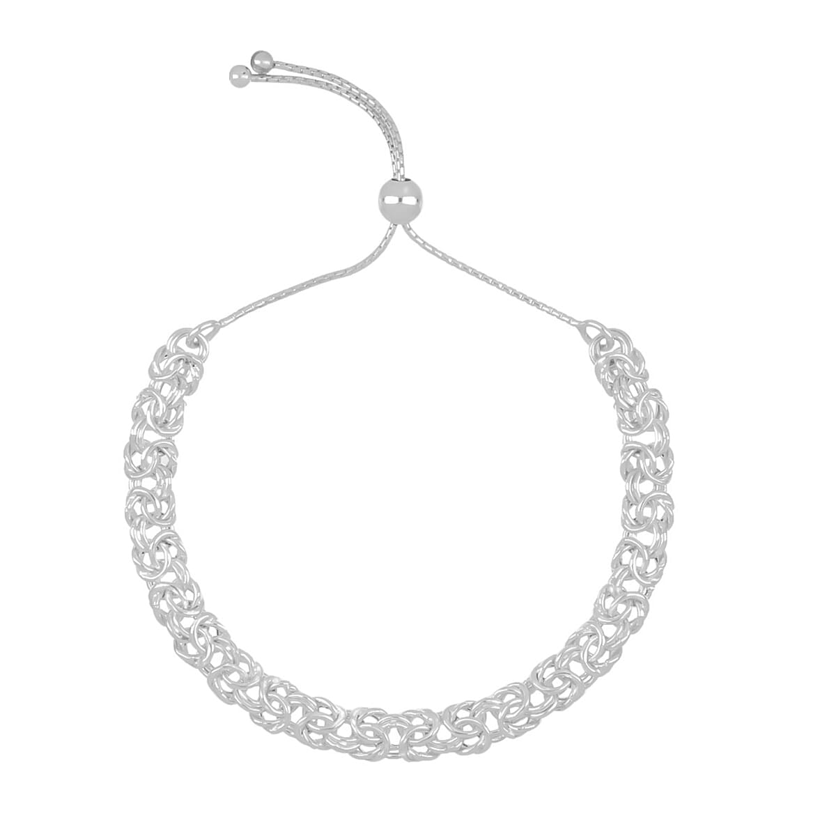 La Bella - Fine Italian Jewellery - Handmade Sterling Silver Byzantine Bracelet (Size 6.5 to 9.5 Adjustable) 8055344 0