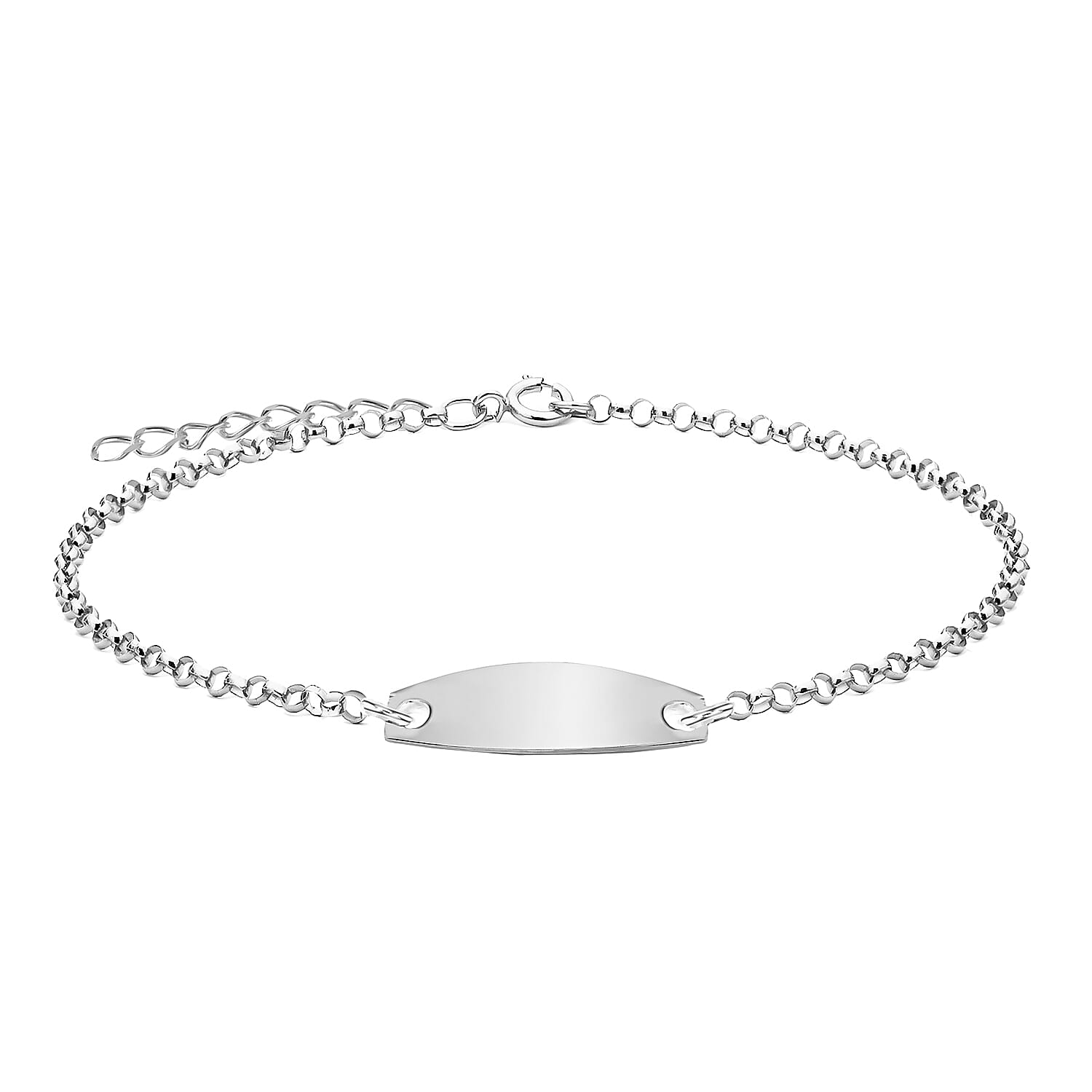 Sterling Silver Oval 6.5mm x 15.5mm ID 2.2mm Belcher Bracelet 5 Inch to 6.5 Inch 7457378 0