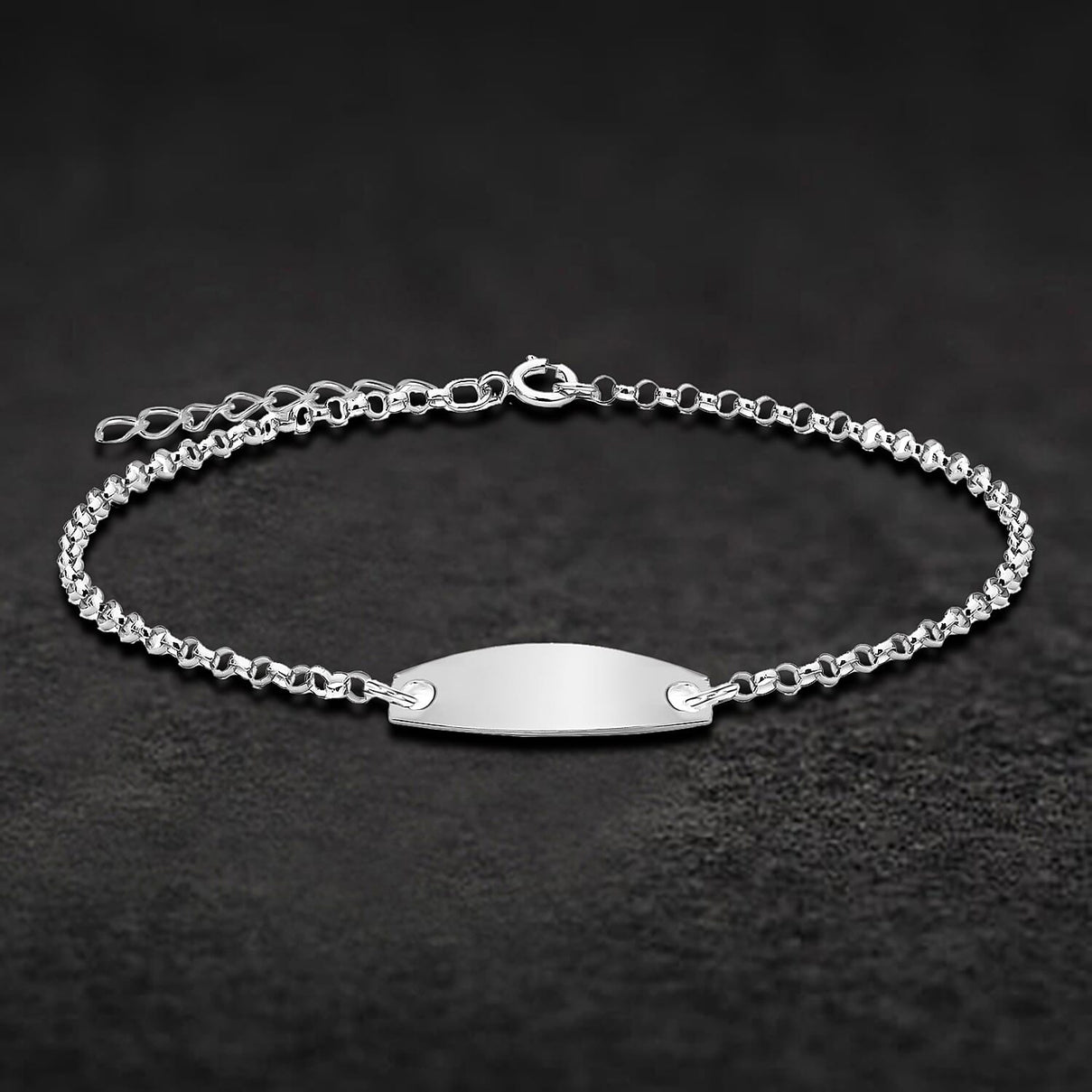 Sterling Silver Oval 6.5mm x 15.5mm ID 2.2mm Belcher Bracelet 5 Inch to 6.5 Inch 7457378 1