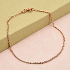 Rose Gold Overlay Sterling Silver Brillantina Belcher Bracelet (Size - 7.25) with Spring Ring Clasp