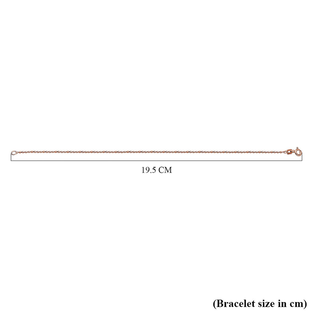 Rose Gold Overlay Sterling Silver Brillantina Belcher Bracelet (Size - 7.25) with Spring Ring Clasp