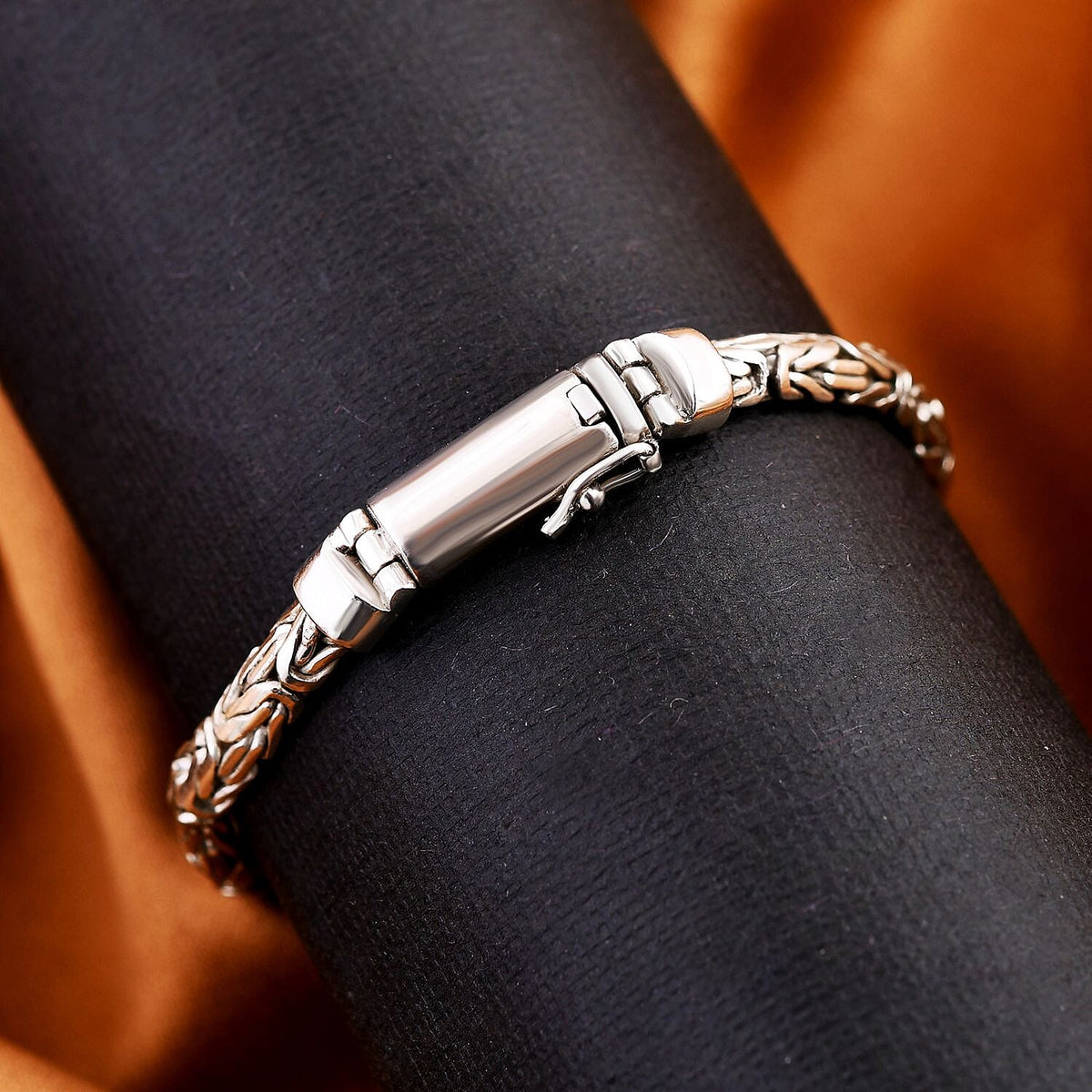 One Time Closeout - Sterling Silver Borobudor Bracelet (Size - 7), Silver Wt. 17.00 Gms. 7690034 1
