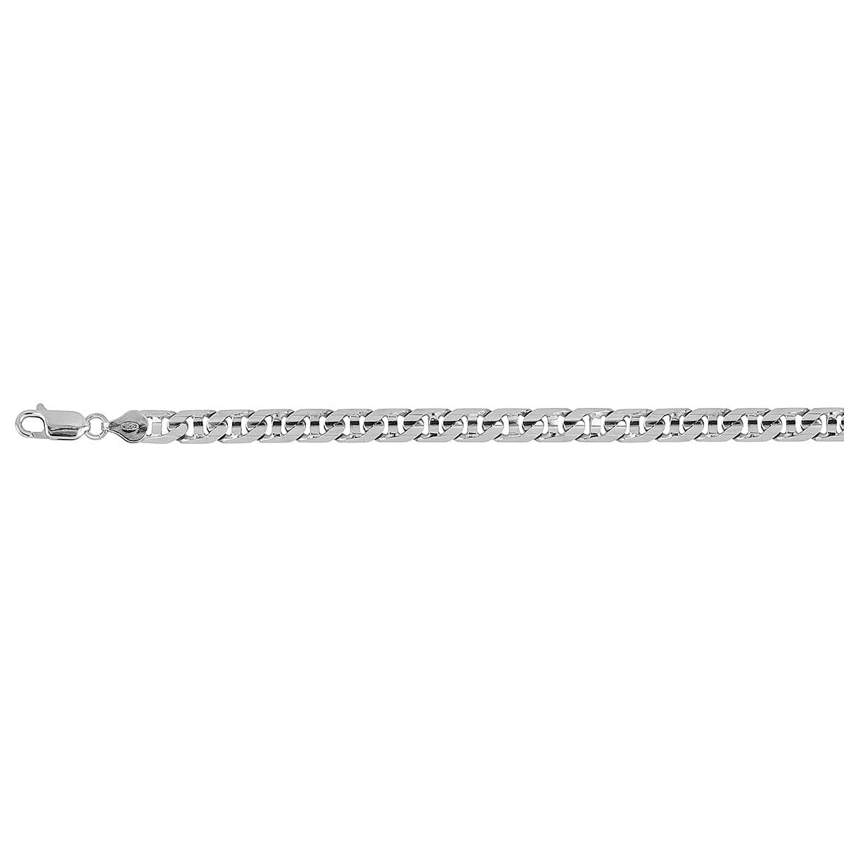 Vicenza Closeout Deal - Anchor Bracelet with Platinum Overlay Sterling Silver (Size - 7.5) With Lobster Clasp, Silver Wt. 11.8 Gms 7969499 0