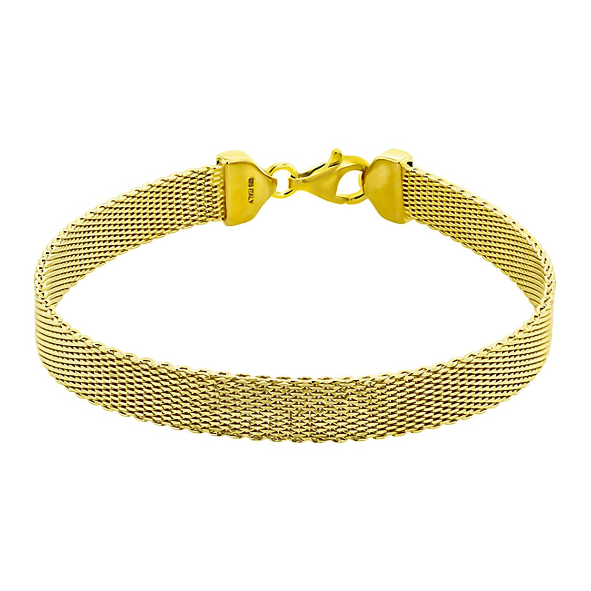 Vicenza Luxury Edition - Yellow Gold Overlay Sterling Silver Reverse Mesh racelet (Size - 7.5), Silver Wt. 11 Gms 7737907 0