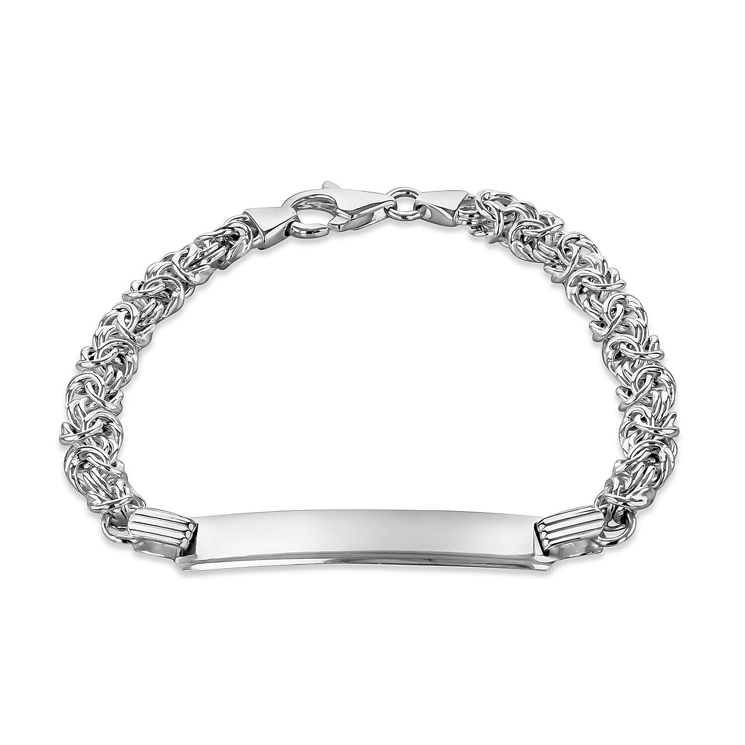 Sterling Silver 40mm x 8mm Byzantine ID Bracelet 7.5 Inch 7314889 0