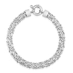One Time Deal - Italian Closeout- Sterling Silver Byzanite Bracelet With Senorita Clasp(Size - 7.5)