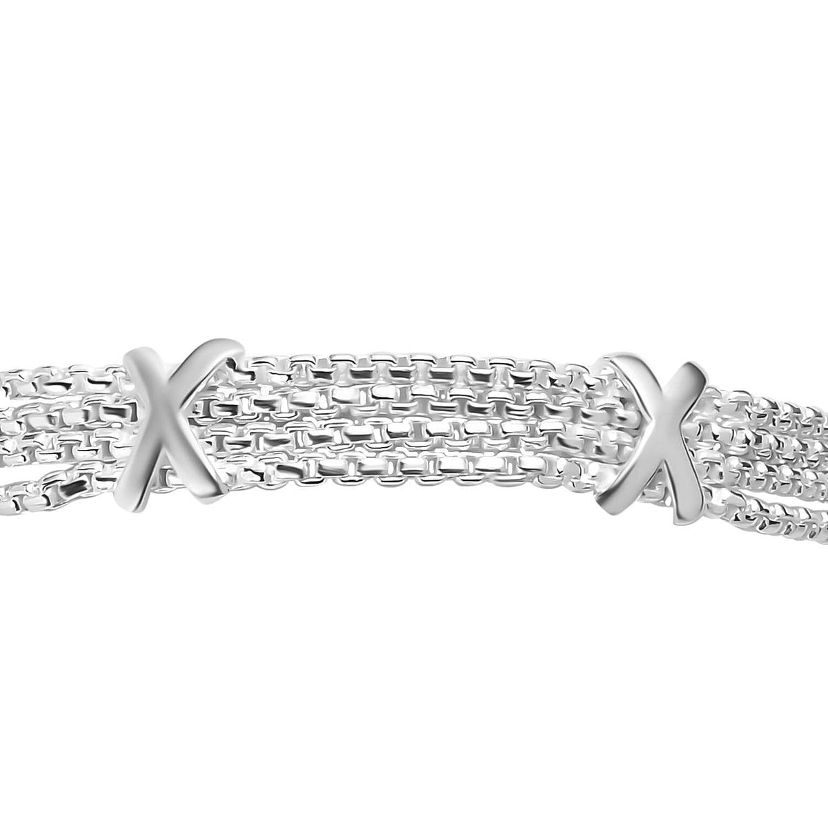 ONE TIME CLOSEOUT - Designer Inspiration - Sterling Silver Kiss Bracelet (Size - 7.5) 7982273 4