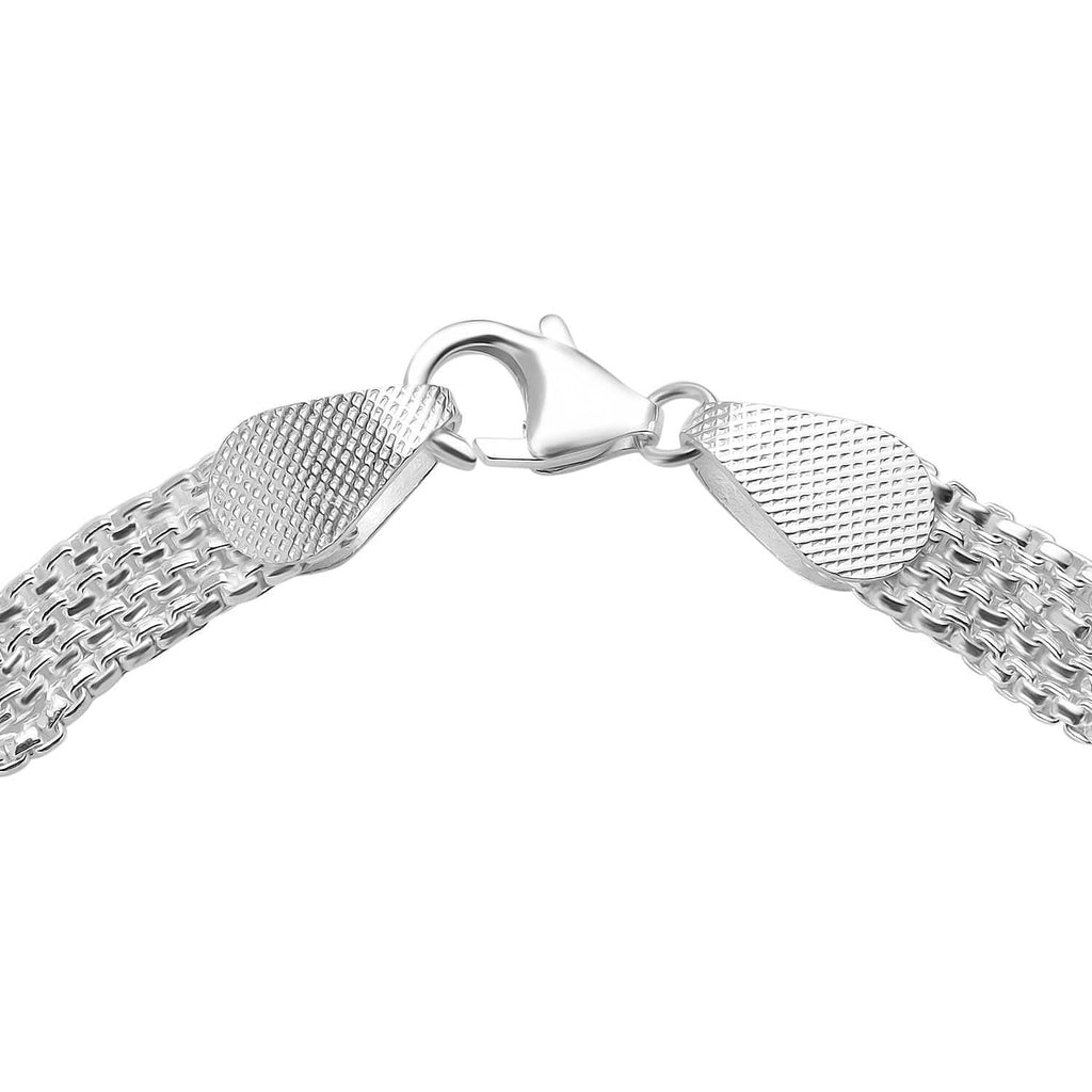 ONE TIME CLOSEOUT - Designer Inspiration - Sterling Silver Kiss Bracelet (Size - 7.5)
