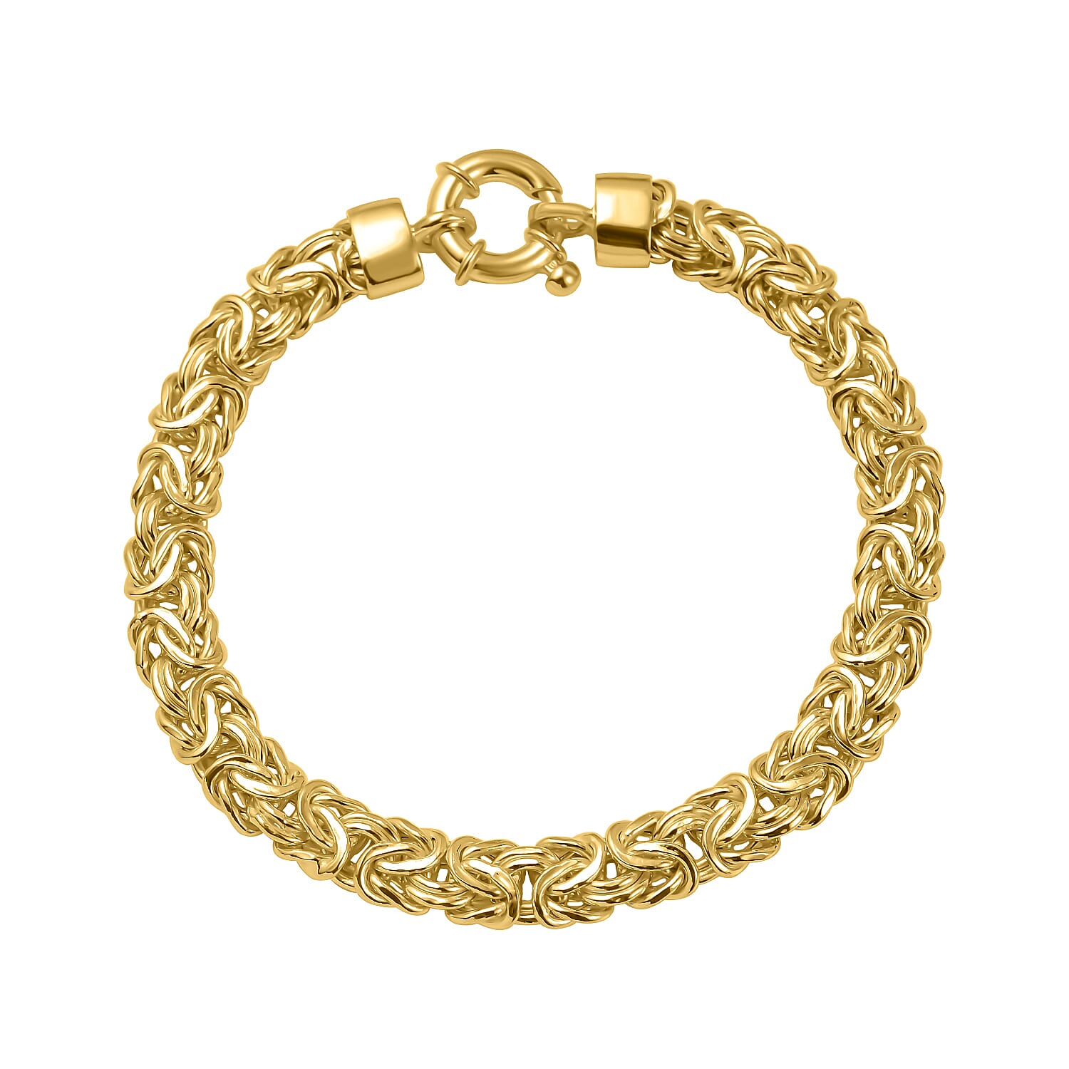 Vicenza Closeout - Yellow Gold Overlay Sterling Silver Byzantine Bracelet (Size - 7.5), 7722868 0