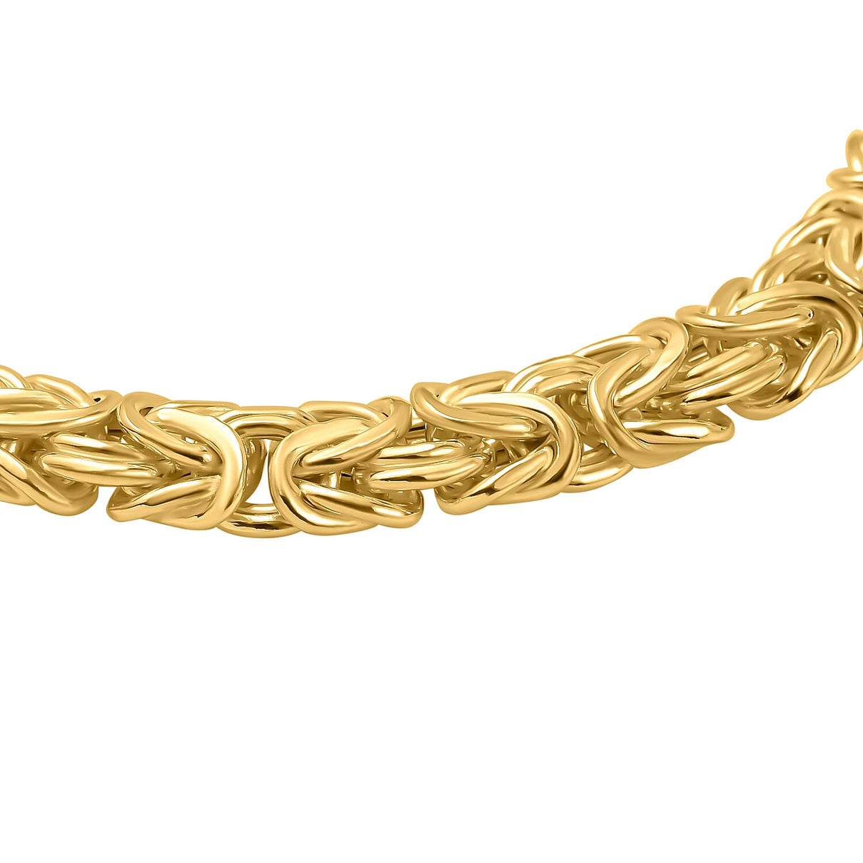 Vicenza Closeout - Yellow Gold Overlay Sterling Silver Byzantine Bracelet (Size - 7.5), 7722868 2