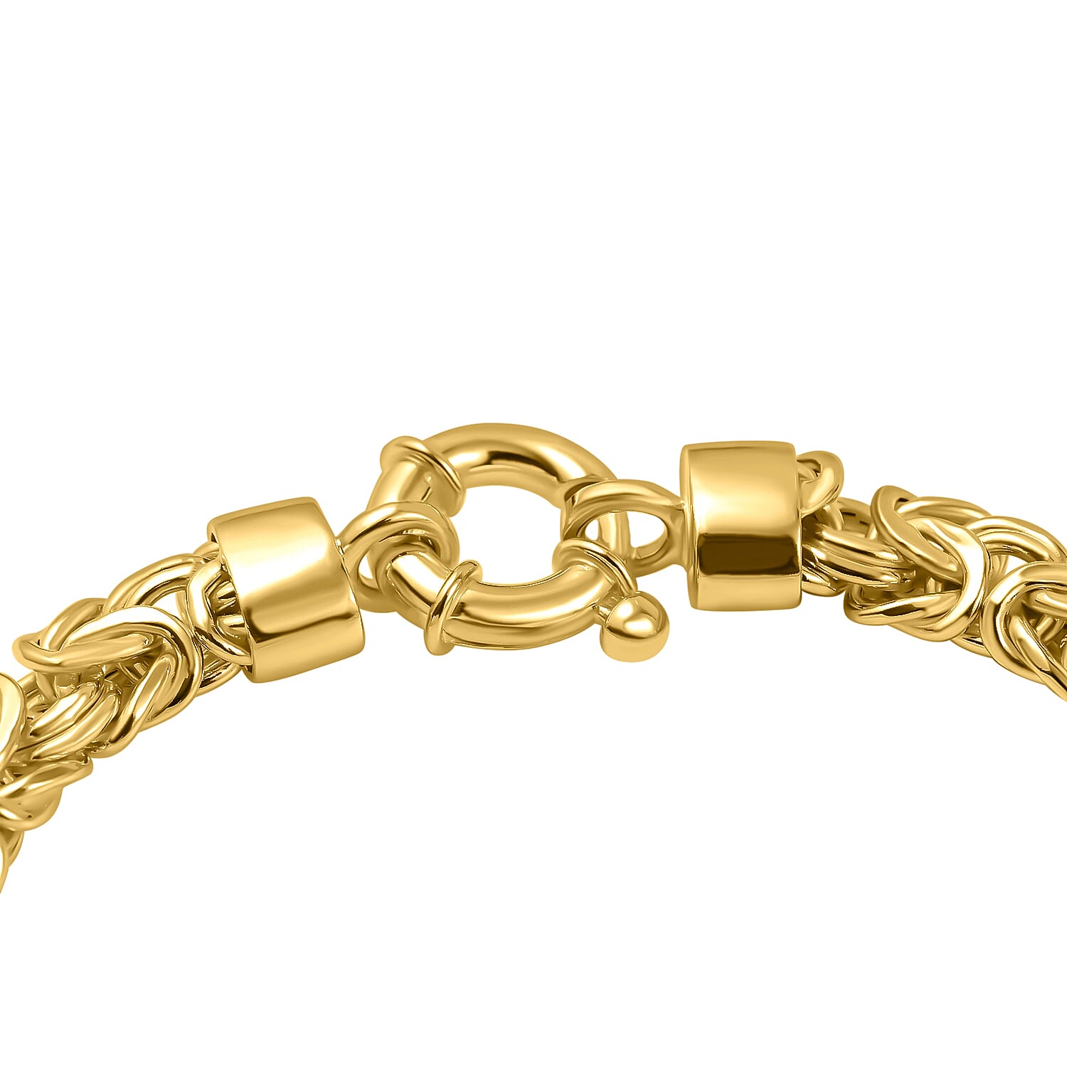 Vicenza Closeout - Yellow Gold Overlay Sterling Silver Byzantine Bracelet (Size - 7.5), 7722868 3