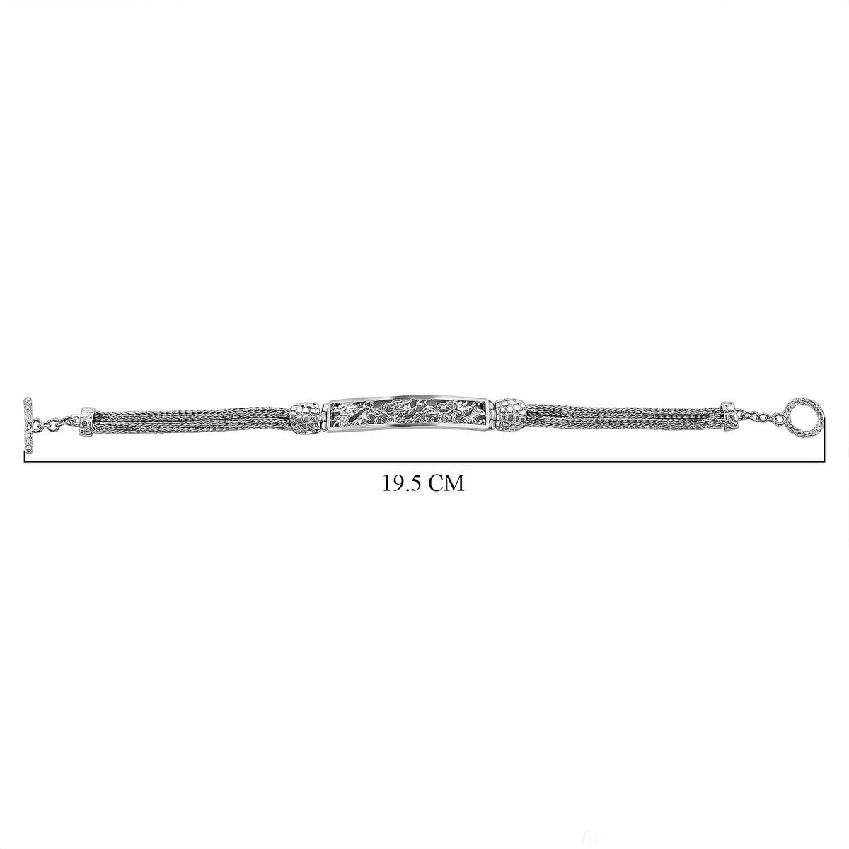 Iconic Collection Royal Bali Collection - Sterling Silver Dragon Bracelet (Size-7.5) With T-Bar Clasp, Silver Wt 15.00 GM 7533791 6