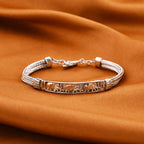 Sterling Silver Bracelet (Size - 7.5) with T - Bar Clasp, Silver Wt. 15.55 Gms.
