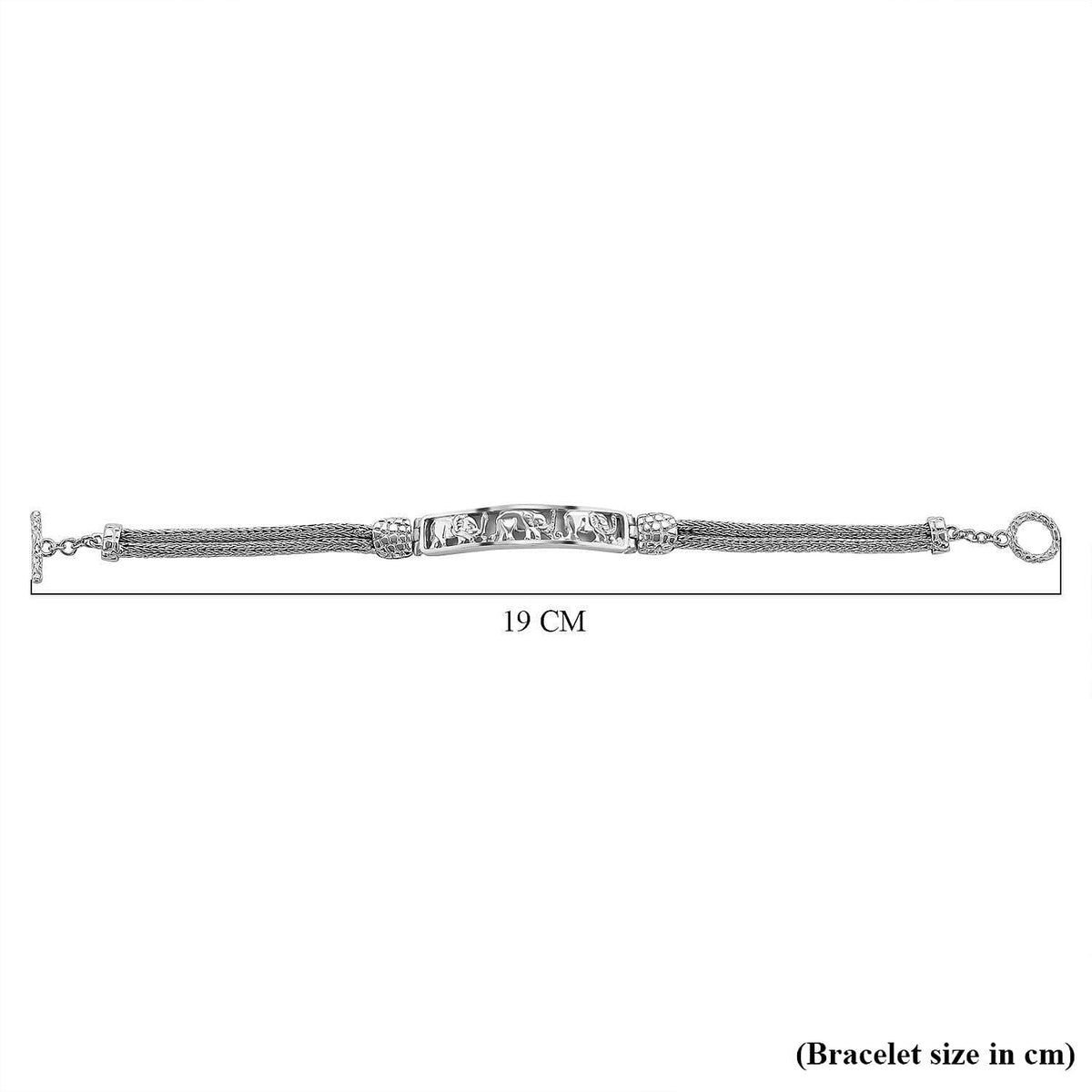 Sterling Silver Bracelet (Size - 7.5) with T - Bar Clasp, Silver Wt. 15.55 Gms. 7956341 5
